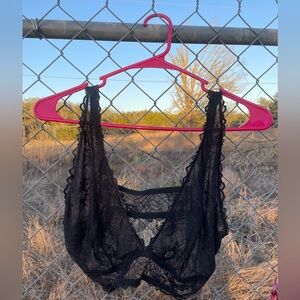 Victoria's Secret Black Lace Bralette - Sheer Scalloped Design